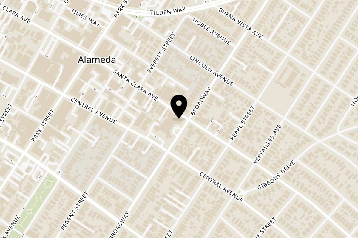 Map showing the location of Lemon Drop on 2542 Santa Clara Ave in Alameda